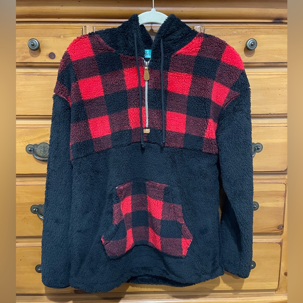 Plaid Fleece Jacket - Red & Black